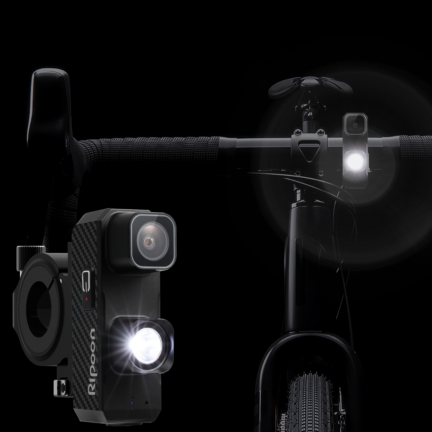 RIPOON Q101 Front Light Bicycle Dash Cam