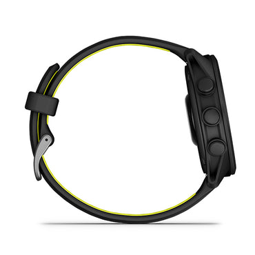 Garmin Forerunner 170 Music, Black with Amp Yellow band, side profile