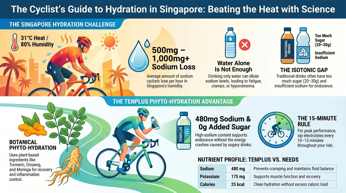 tenplus Phyto-Hydration – best electrolyte drink for cyclists in Singapore and Southeast Asia tropical climate guide