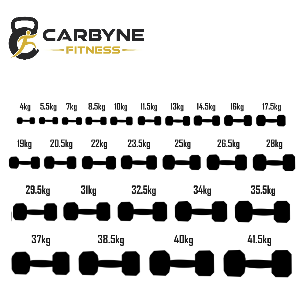 CARBYNE 415 325 235 Black Adjustable Dumbbell (1.5kg increments, from 4kg to 41.5kg)
