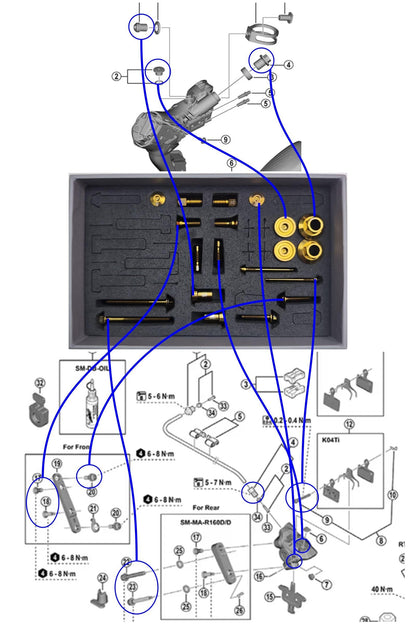 Shimano Dura-Ace R9270, Ultegra R8170, 105 R7170 Titanium Upgrade Kit