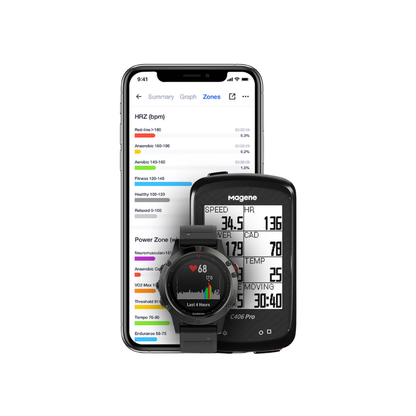 Magene H803 Arm Band Heart Rate Monitor Data in Mobile App and Integration with watch and bike Computer