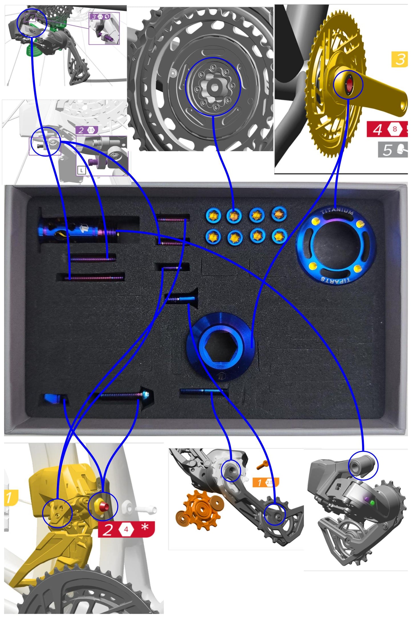 SRAM Red/Force/Rival E1 AXS / D2 / Red XPLR / Titanium Upgrade Kit