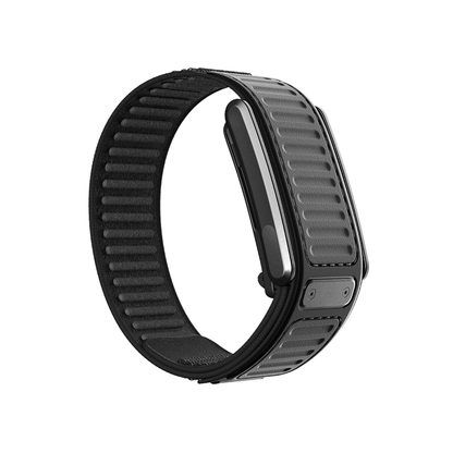 A rugged WHOOP Navigator OEM Replacement band in Grey and Black with grey accents on the inner side and along the edge, shown on a white background - Bikers.SG