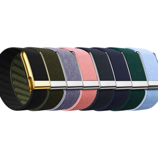 WHOOP 5.0 and MG OEM SuperKnit Luxe replacement band in Various Colours – glossy stainless-steel ECG frame – Bikers.SG Singapore