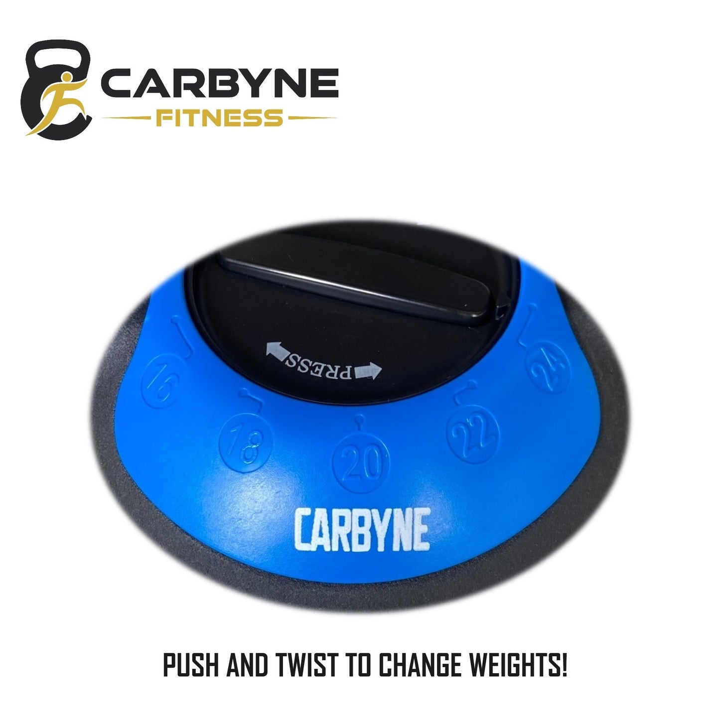 CARBYNE 16KG / 24KG Quick Adjustable Kettlebell (2kg increments from 8kg / 16kg)