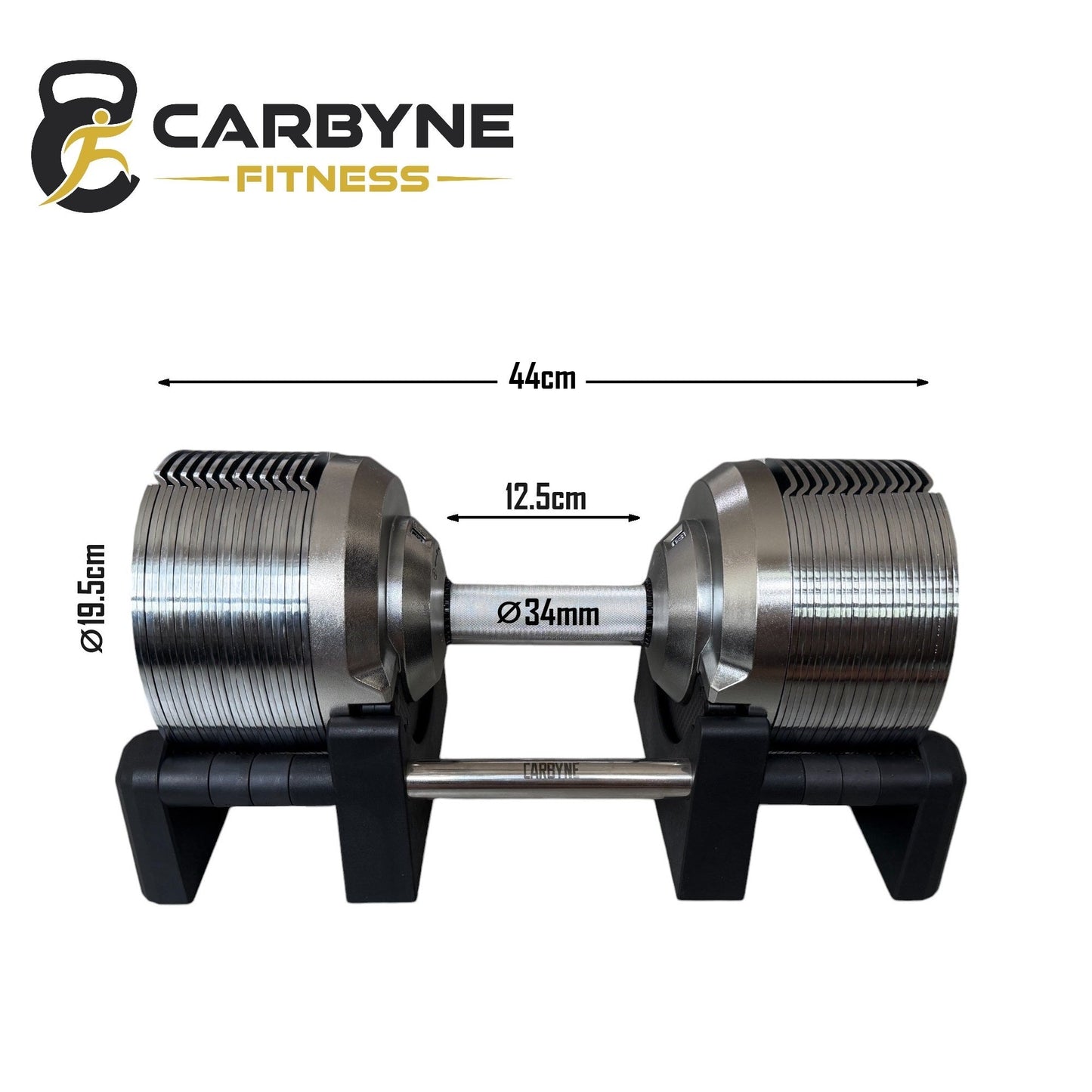 CARBYNE 415 325 235, world's best adjustable dumbbell (1.5kg increments, from 4kg to 41.5kg, similar to Trulap dumbbells)