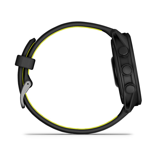 Garmin Forerunner 170 Music, Black with Amp Yellow band, side profile