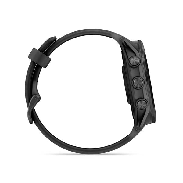 Garmin Forerunner 570 47 mm, Slate Gray with Translucent Black and Black band, side profile