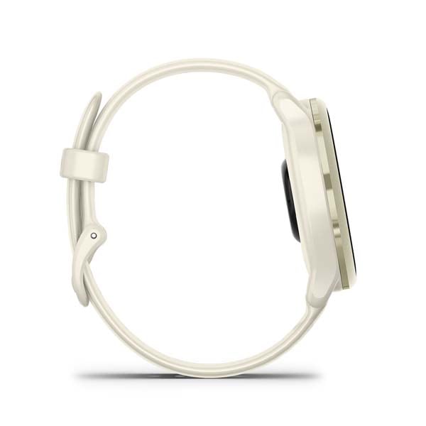 Garmin vívoactive 6, Lunar Gold with Bone band, side profile