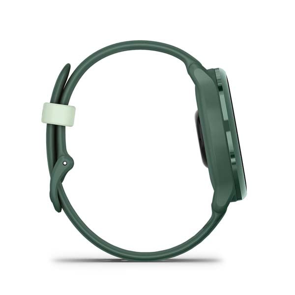 Garmin vívoactive 6, Metallic Jasper Green with Jasper Green band, side profile