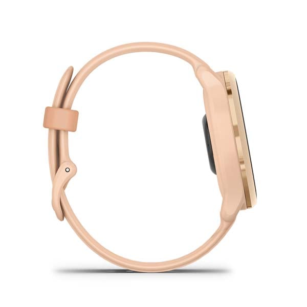 Garmin vívoactive 6, Metallic Pink Dawn with Pink Dawn band, side profile