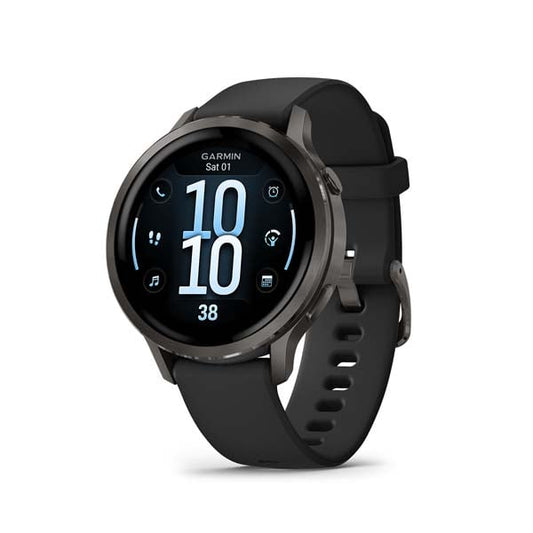 Garmin Venu 4 41 mm smartwatch, Slate with Black silicone band