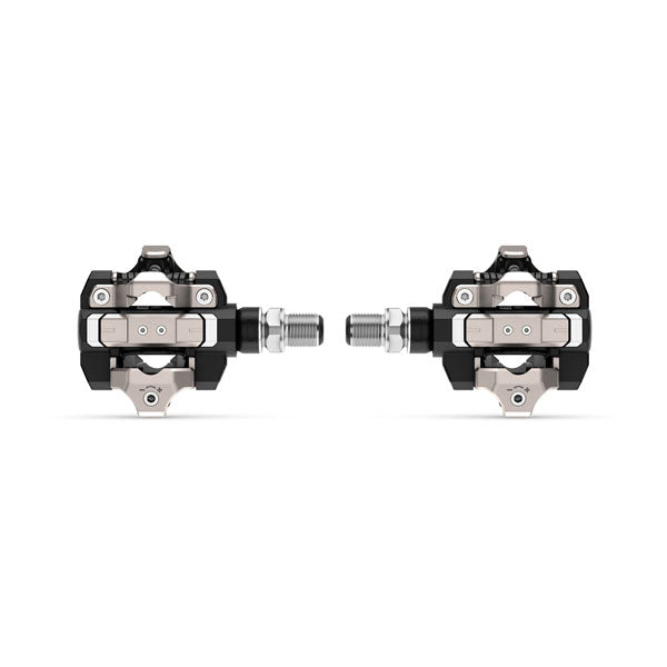 Garmin Rally XC210 Double Sided Shimano SPD Compatible Power Meter Pedals  - Side by Side Image with White Background - Bikers.SG