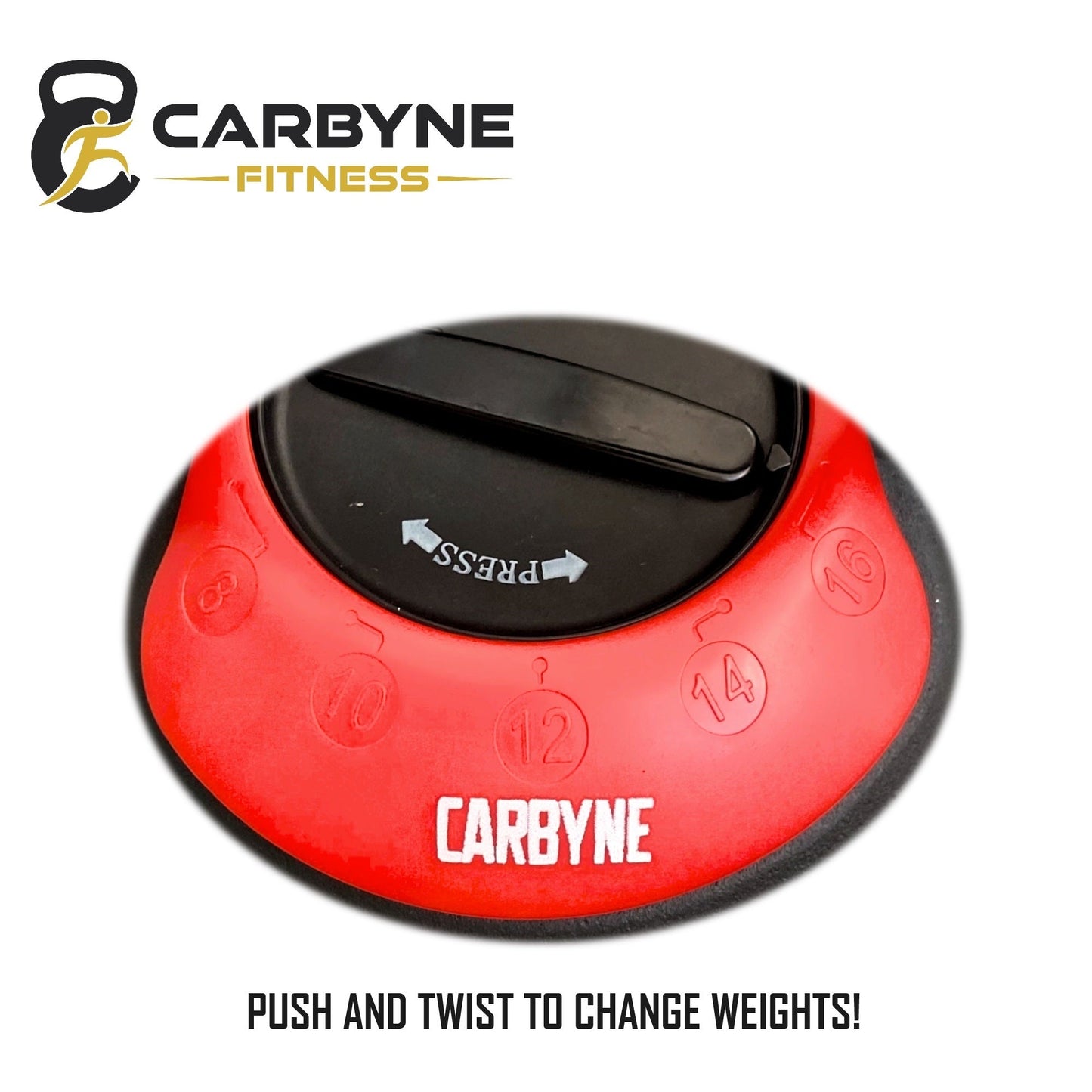 CARBYNE 16KG / 24KG Quick Adjustable Kettlebell (2kg increments from 8kg / 16kg)